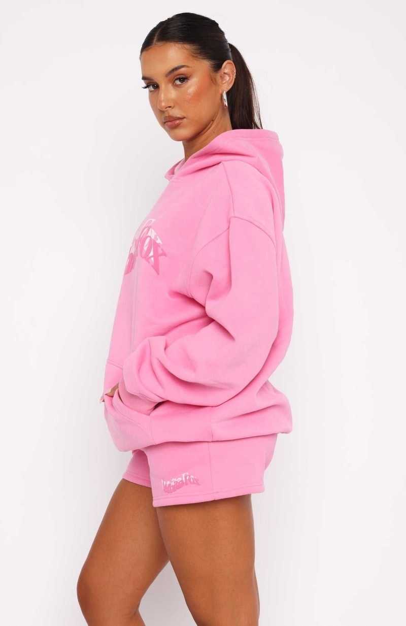 White Fox So Wavy Oversized Hoodie Pink | MSNRZV-807