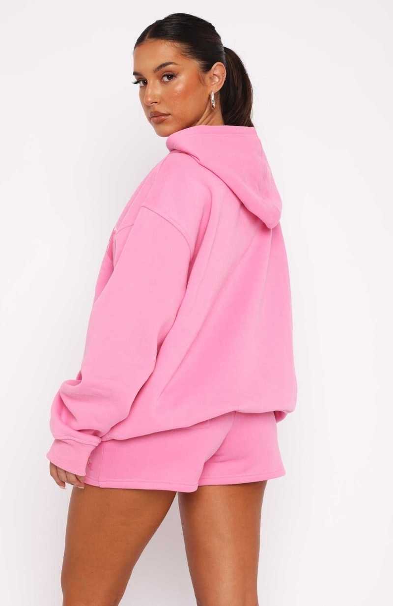 White Fox So Wavy Oversized Hoodie Pink | MSNRZV-807