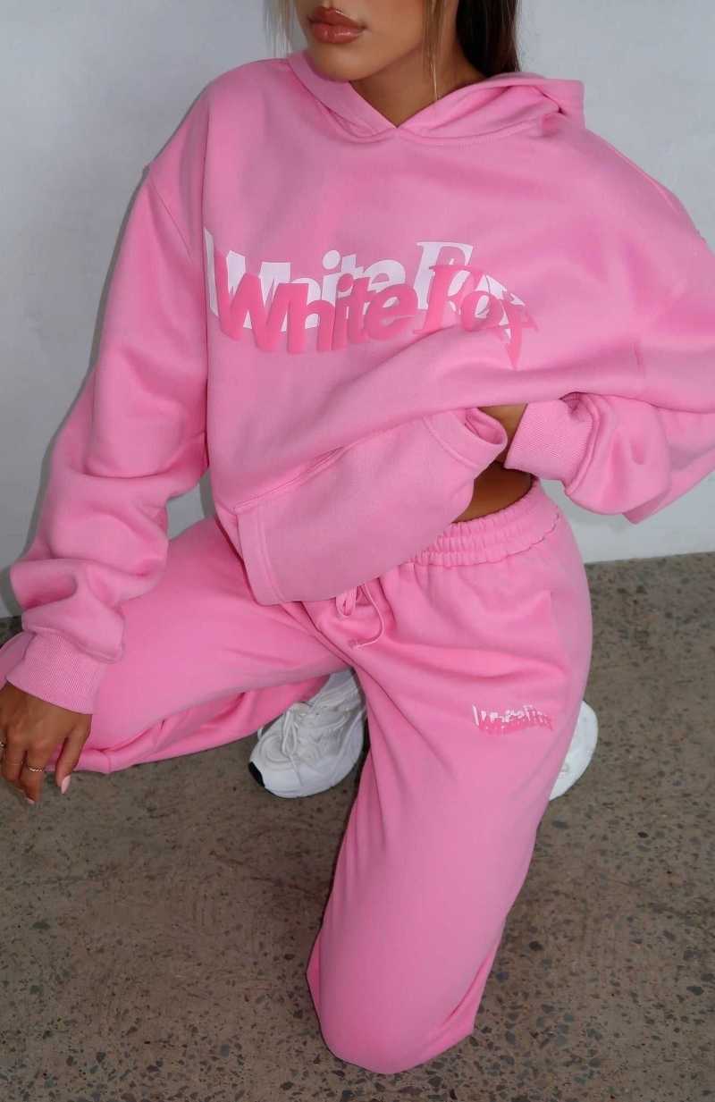 White Fox So Wavy Oversized Hoodie Pink | MSNRZV-807