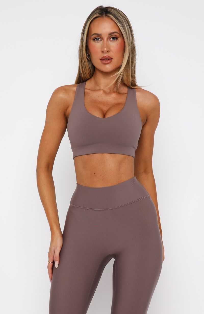 White Fox Stamina Sports Bra Cocoa | BPZMEQ-768