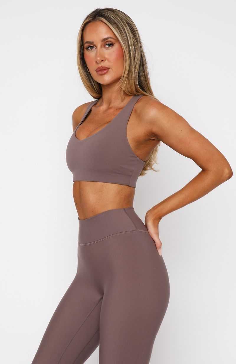 White Fox Stamina Sports Bra Cocoa | BPZMEQ-768