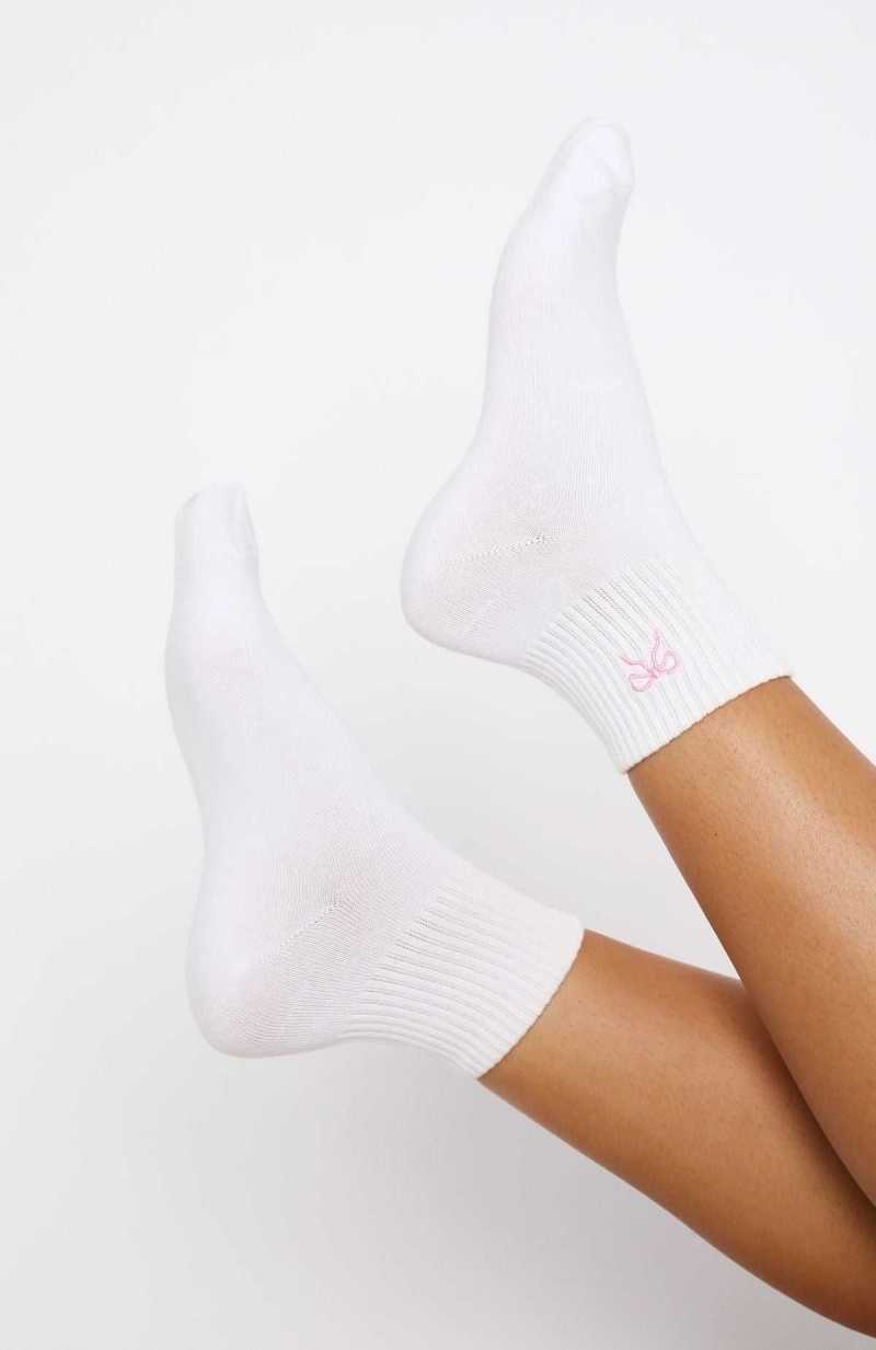 White Fox Stand By Your Side Socks White | TXPHOW-592
