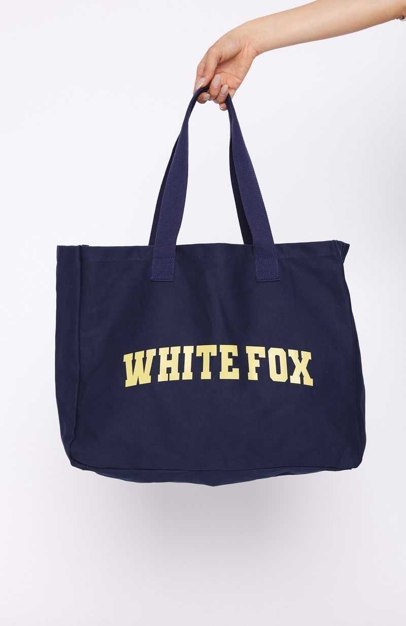 White Fox Stepping Out Tote Bag Navy | ZLIYFE-498