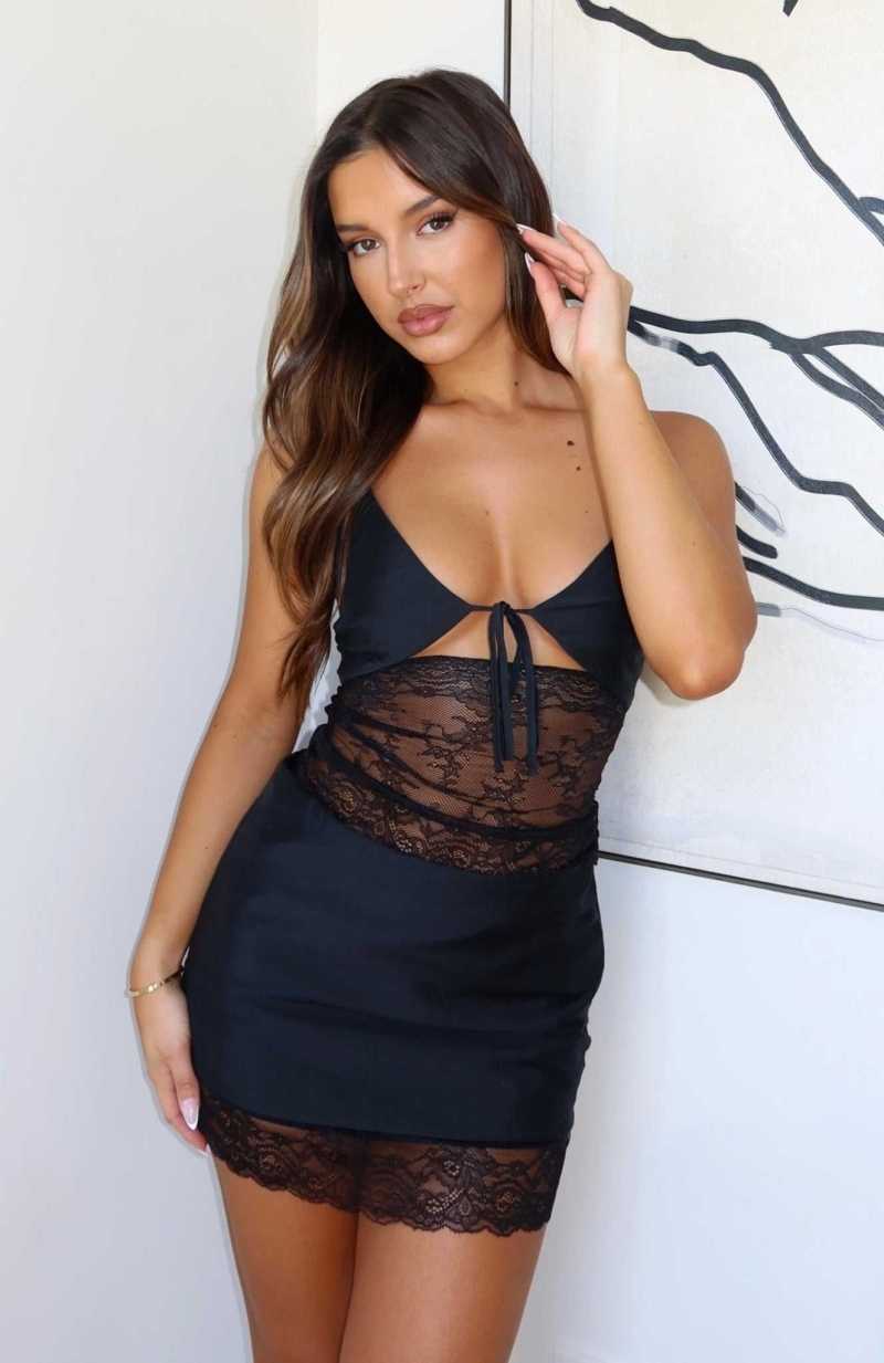 White Fox Sugar Plum Mini Skirt Black | QYCRBV-738