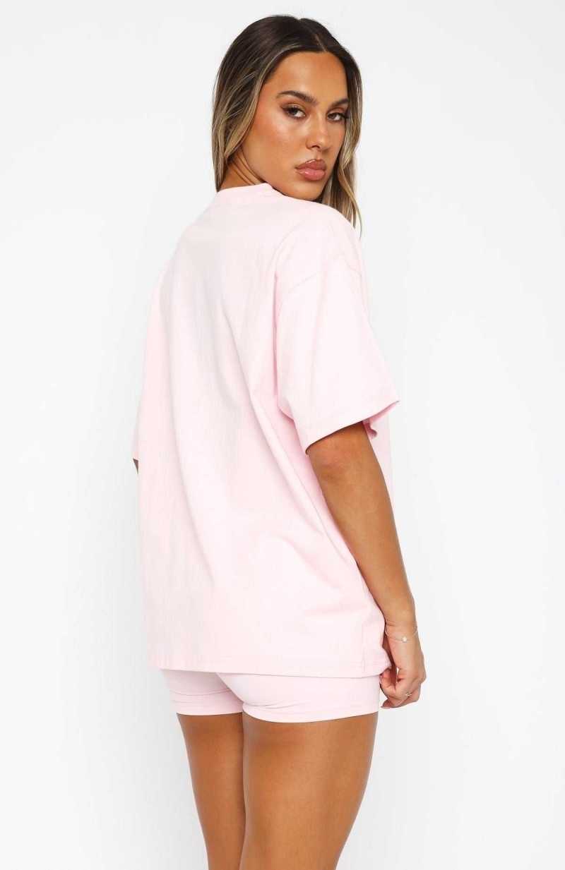 White Fox Summer Fruits Oversized Tee Pink | GHKBFM-571