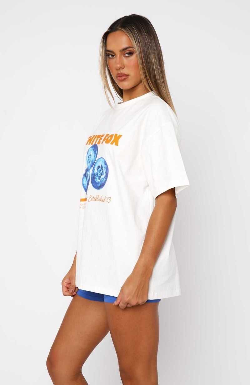 White Fox Summer Fun Oversized Tee White | PWAZXU-430