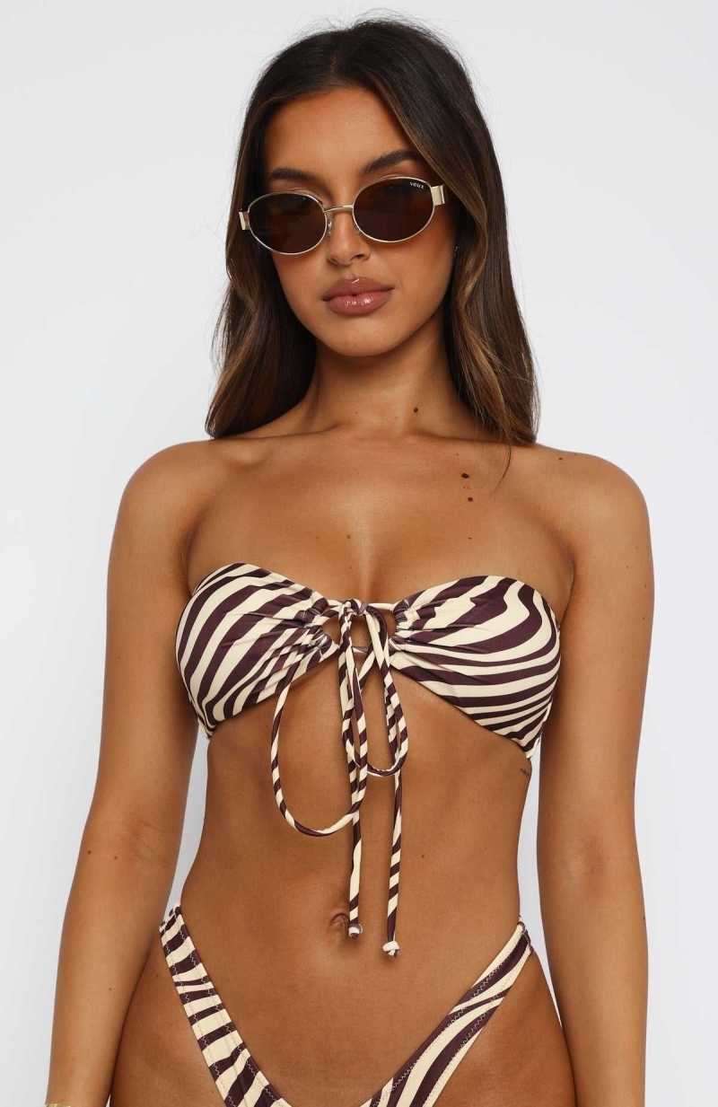 White Fox Summer Sea Bikini Top Caribbean Waves | UKOCTX-756