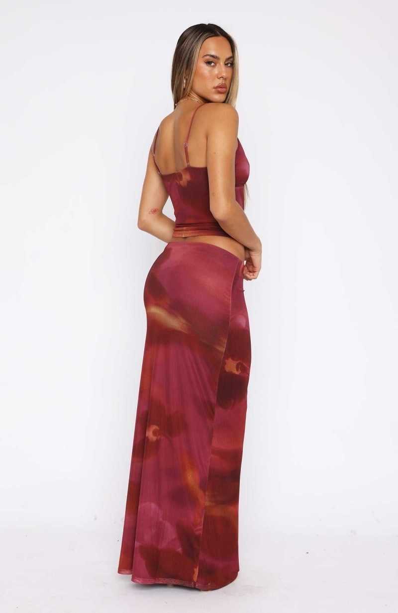 White Fox Sunset Girl Maxi Skirt Dark Romance | GCMPLX-207