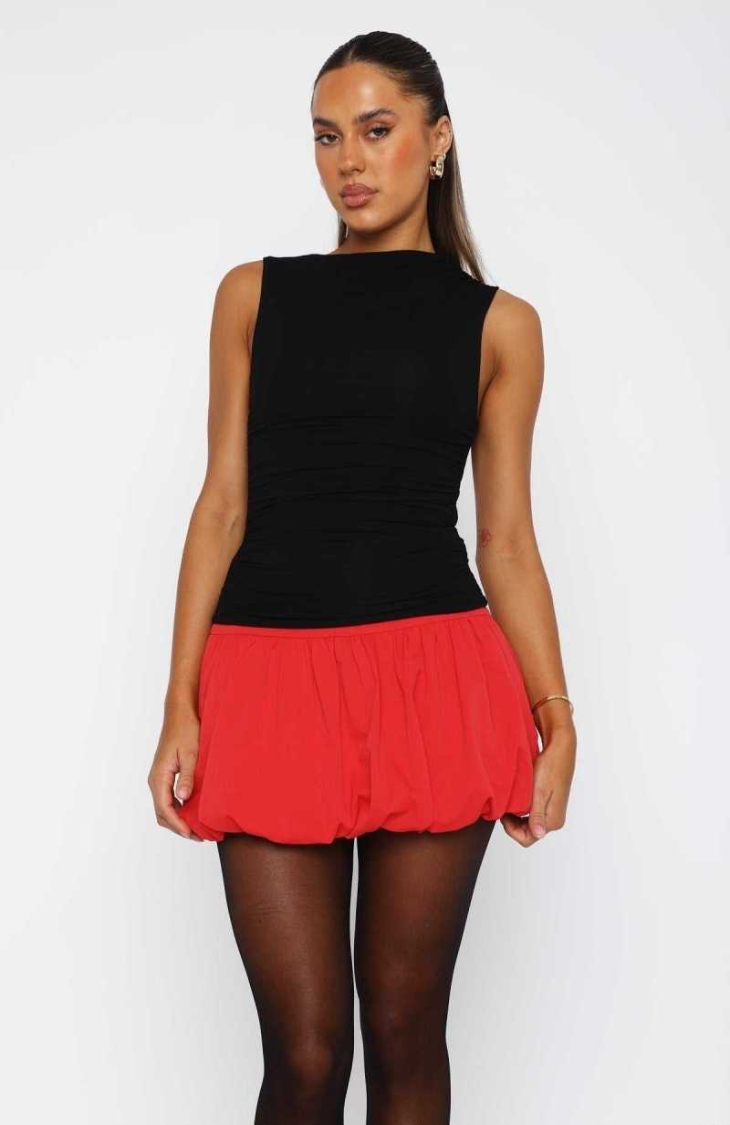 White Fox Sweet Lips Bubble Mini Skirt Red | FUZPAO-056