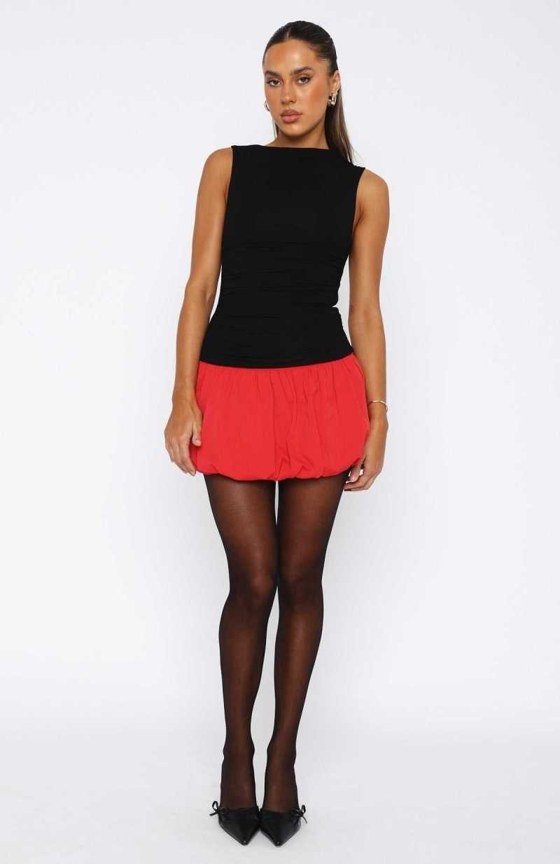 White Fox Sweet Lips Bubble Mini Skirt Red | FUZPAO-056