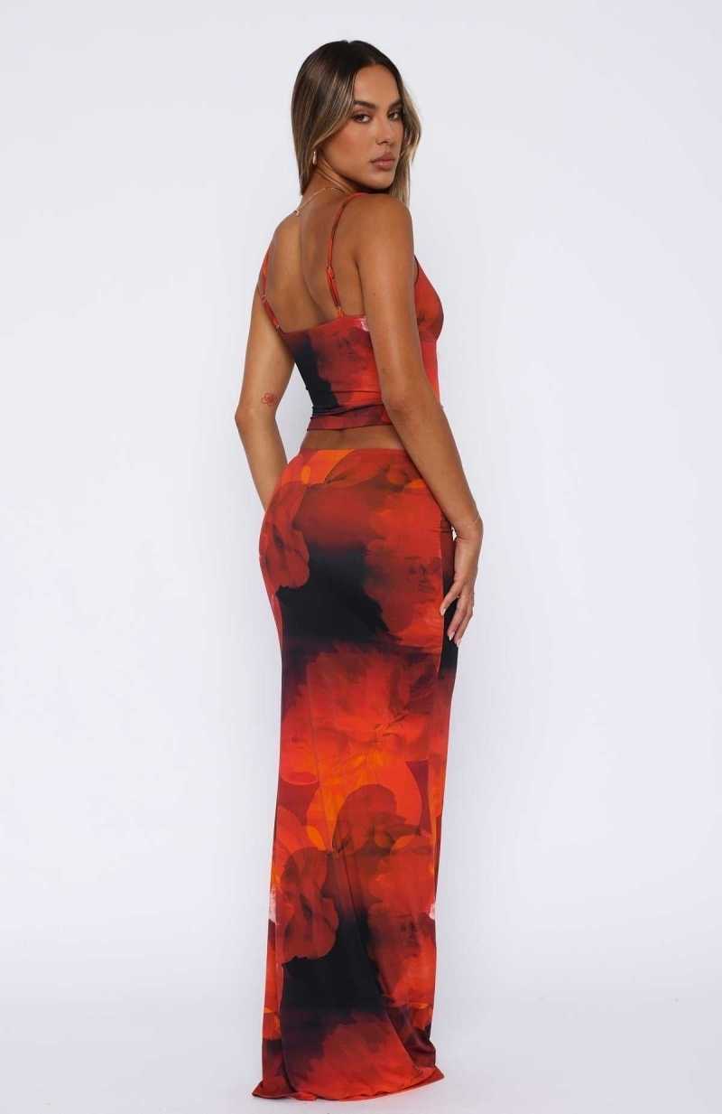 White Fox Sweet Salutations Maxi Skirt Ember | CYFAWK-059