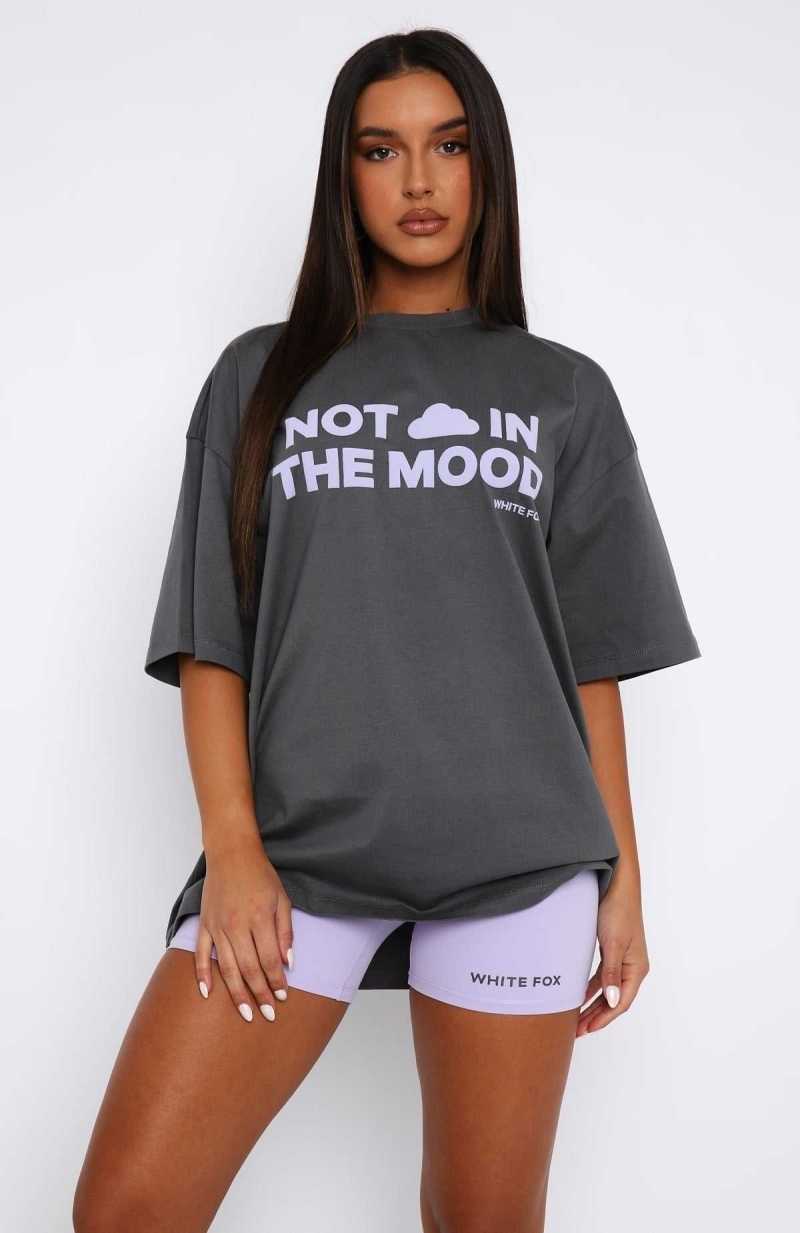 White Fox Take A Hint Oversized Tee Volcanic | KGXLYQ-375