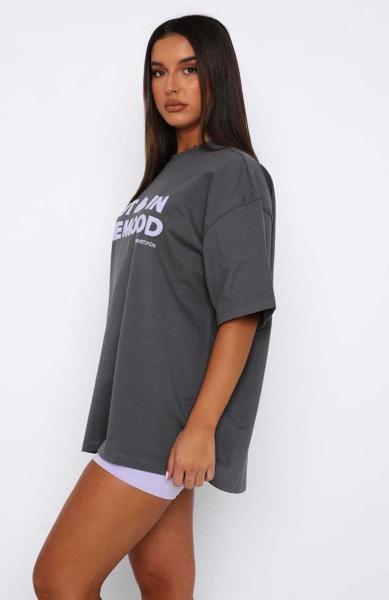White Fox Take A Hint Oversized Tee Volcanic | KGXLYQ-375