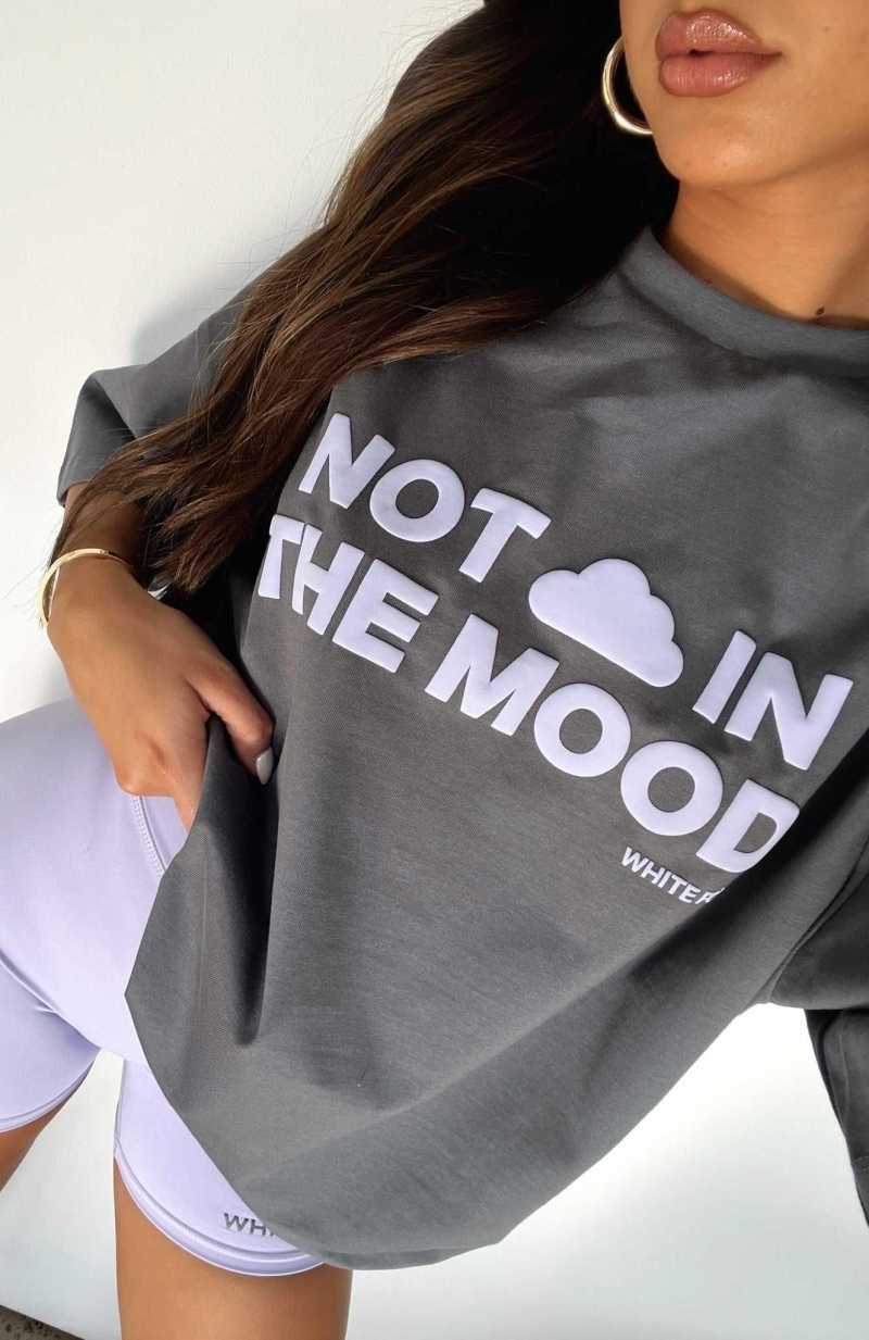 White Fox Take A Hint Oversized Tee Volcanic | KGXLYQ-375