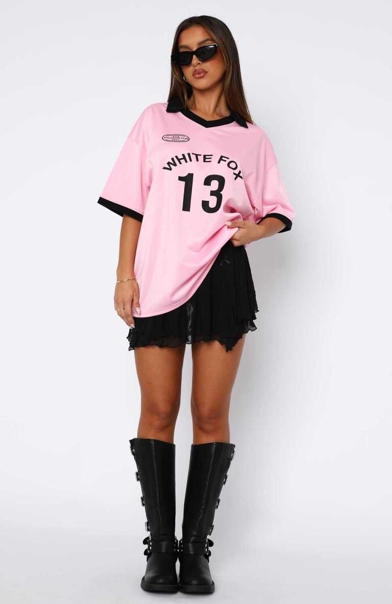 White Fox Take The Chance Oversized Jersey Pink | BENYJK-406