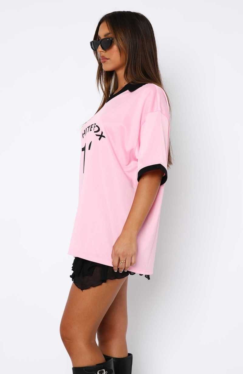 White Fox Take The Chance Oversized Jersey Pink | BENYJK-406
