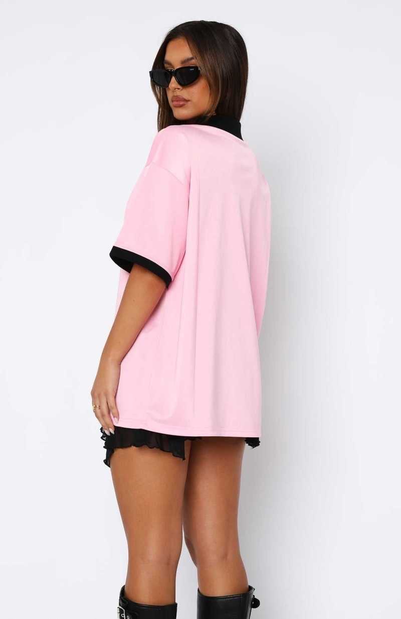 White Fox Take The Chance Oversized Jersey Pink | BENYJK-406