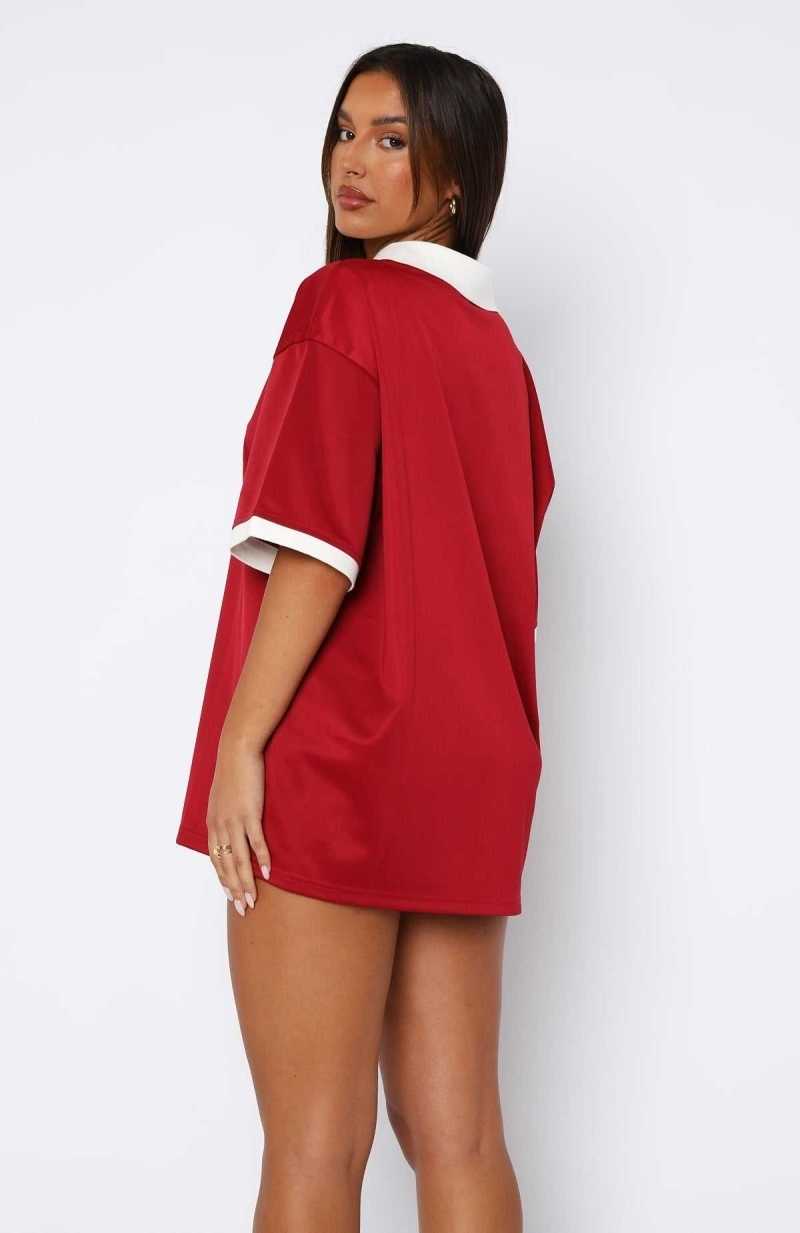 White Fox Take The Chance Oversized Jersey Cherry | LKAPXH-354