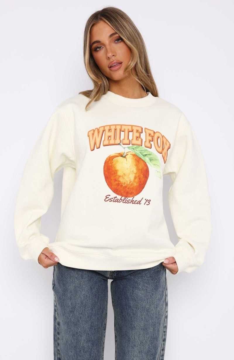 White Fox Take Your Pick Oversized Sweater Off White | DHLYAG-401