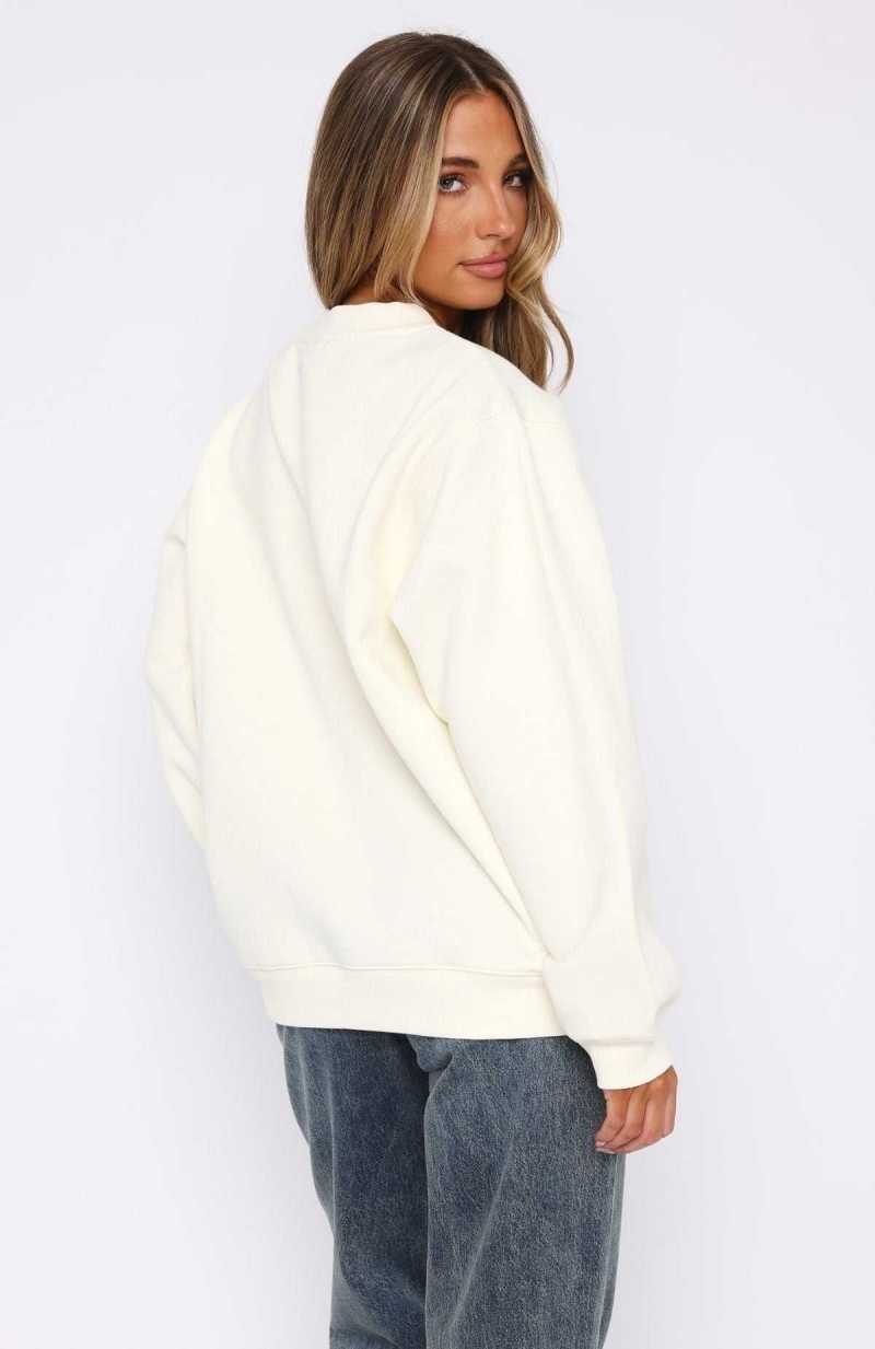 White Fox Take Your Pick Oversized Sweater Off White | DHLYAG-401