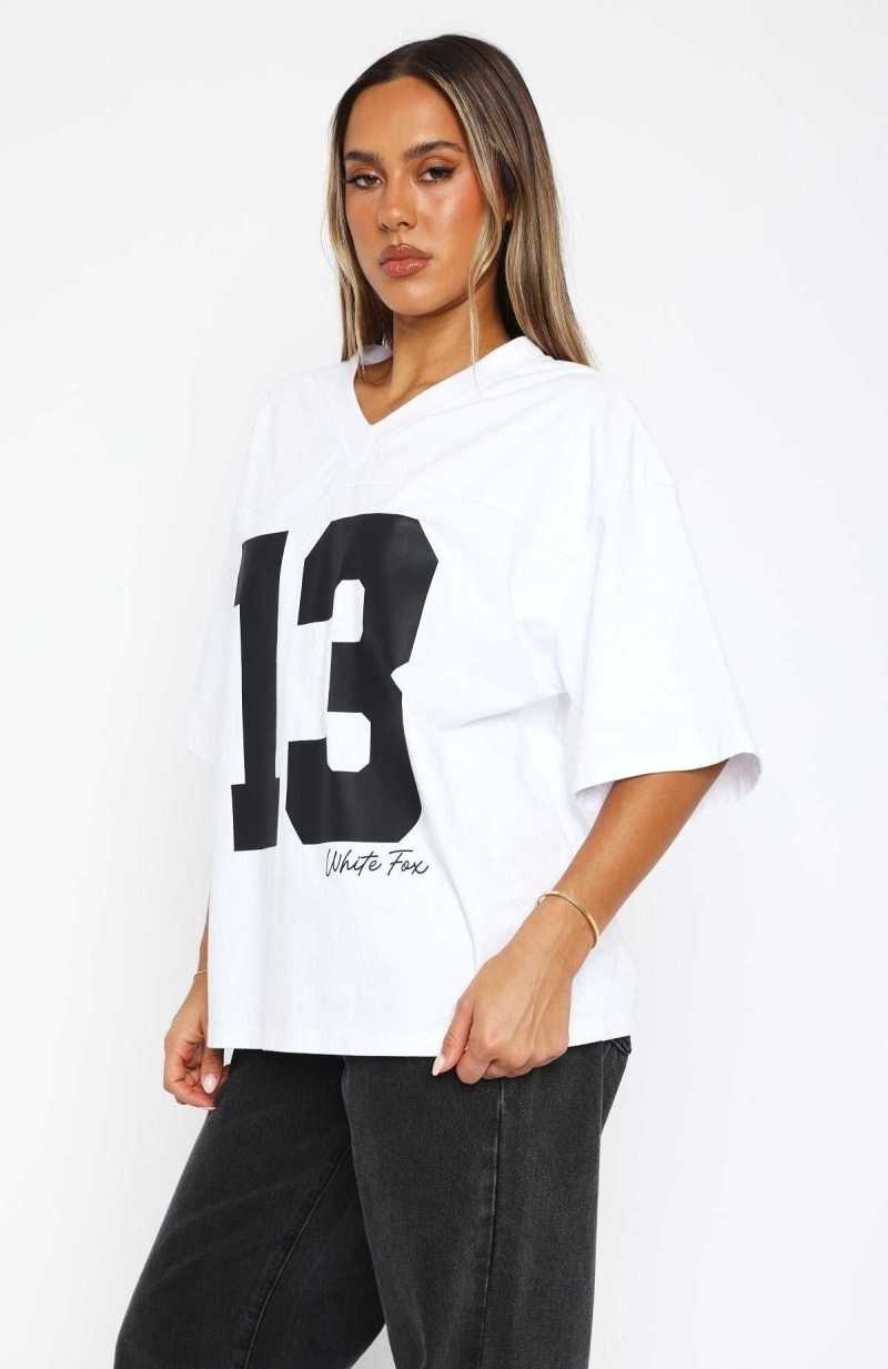 White Fox Take Your Place Oversized Tee White | WBGNOD-158