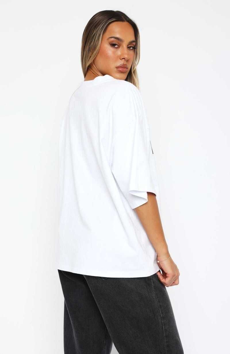 White Fox Take Your Place Oversized Tee White | WBGNOD-158