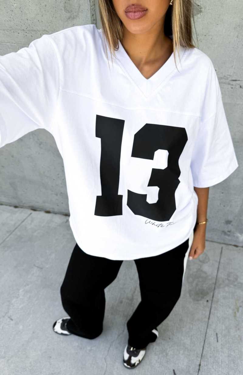 White Fox Take Your Place Oversized Tee White | WBGNOD-158