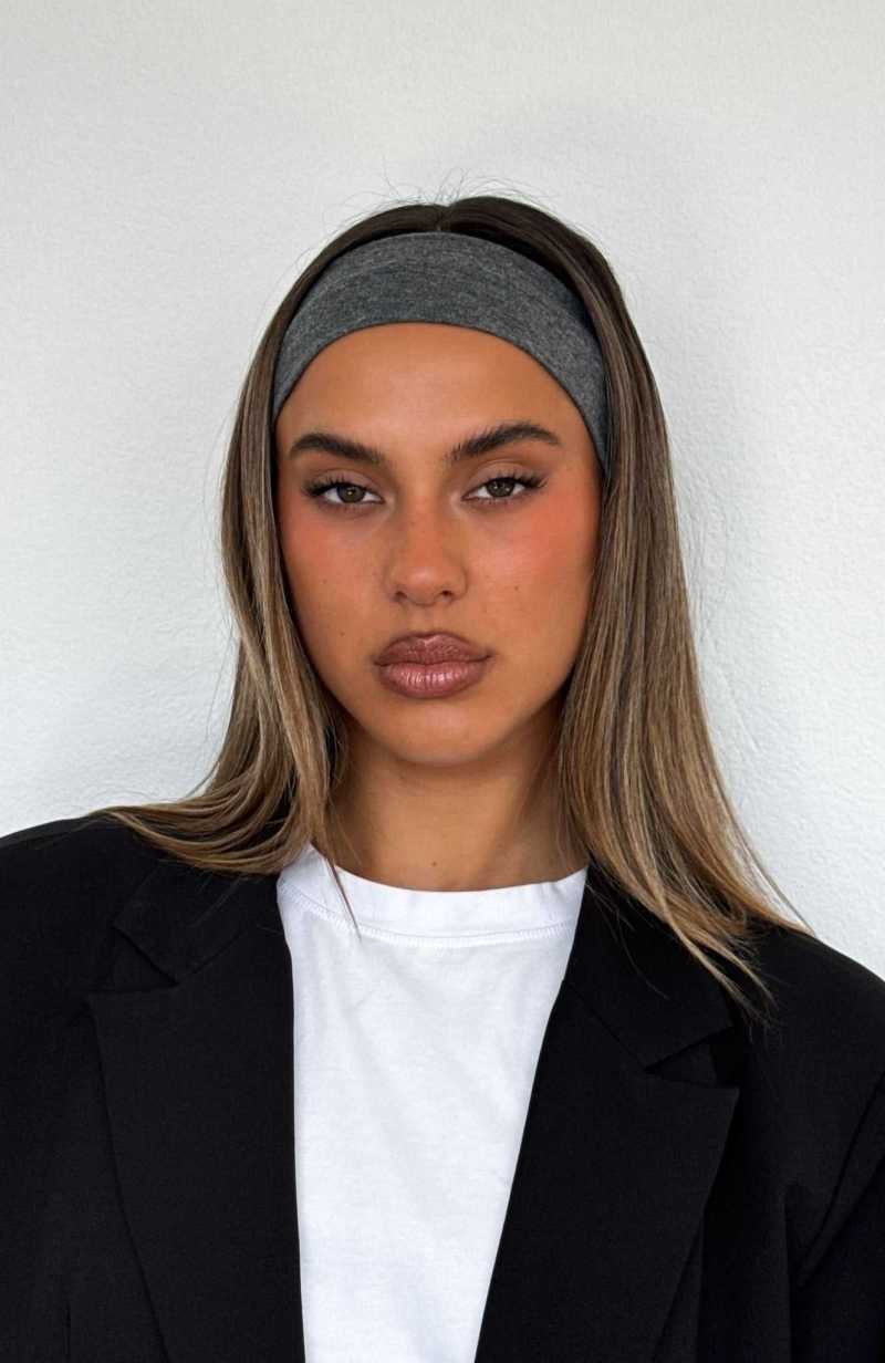 White Fox Tash Headband Charcoal | OFTBWS-148