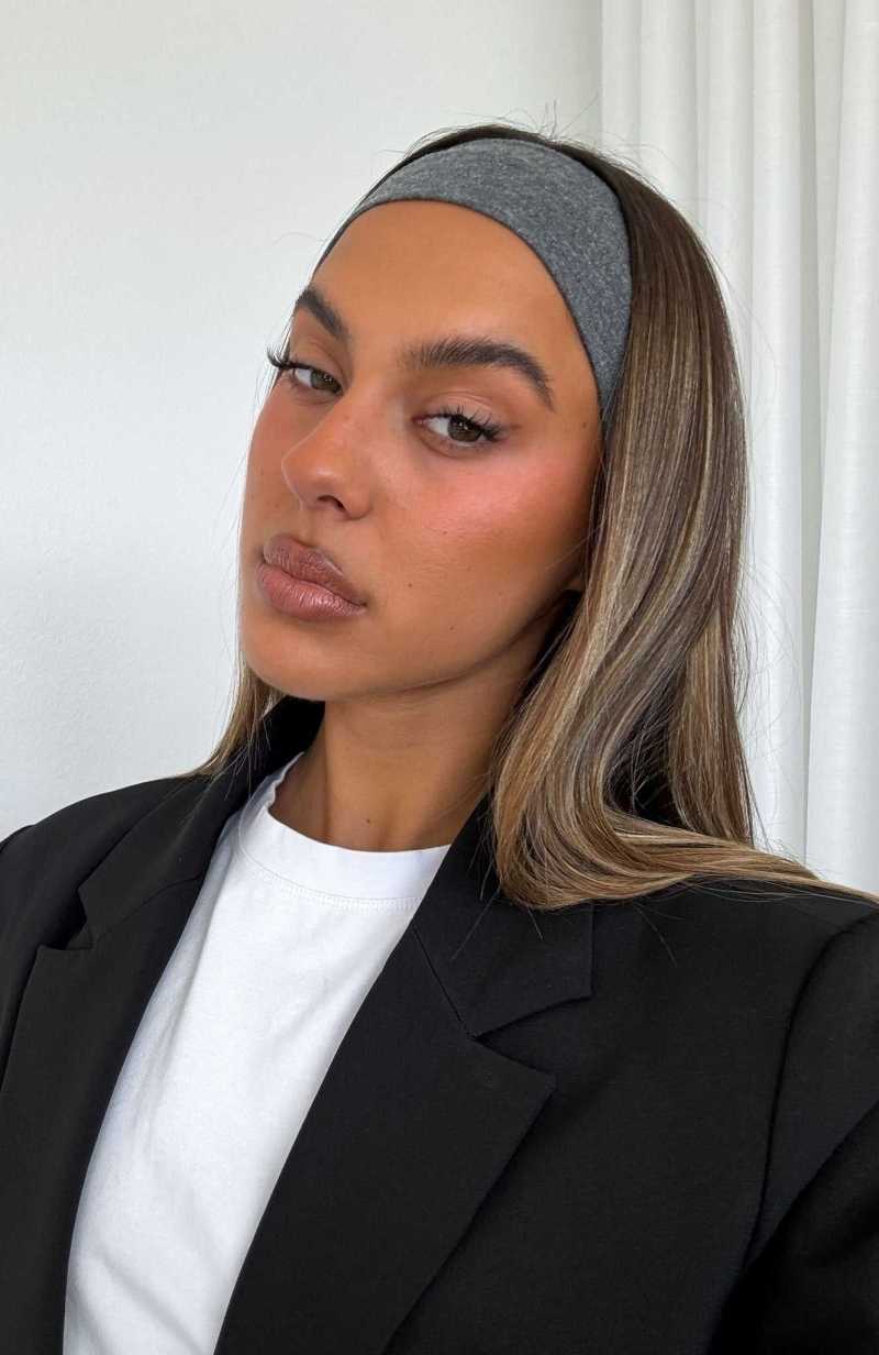 White Fox Tash Headband Charcoal | OFTBWS-148