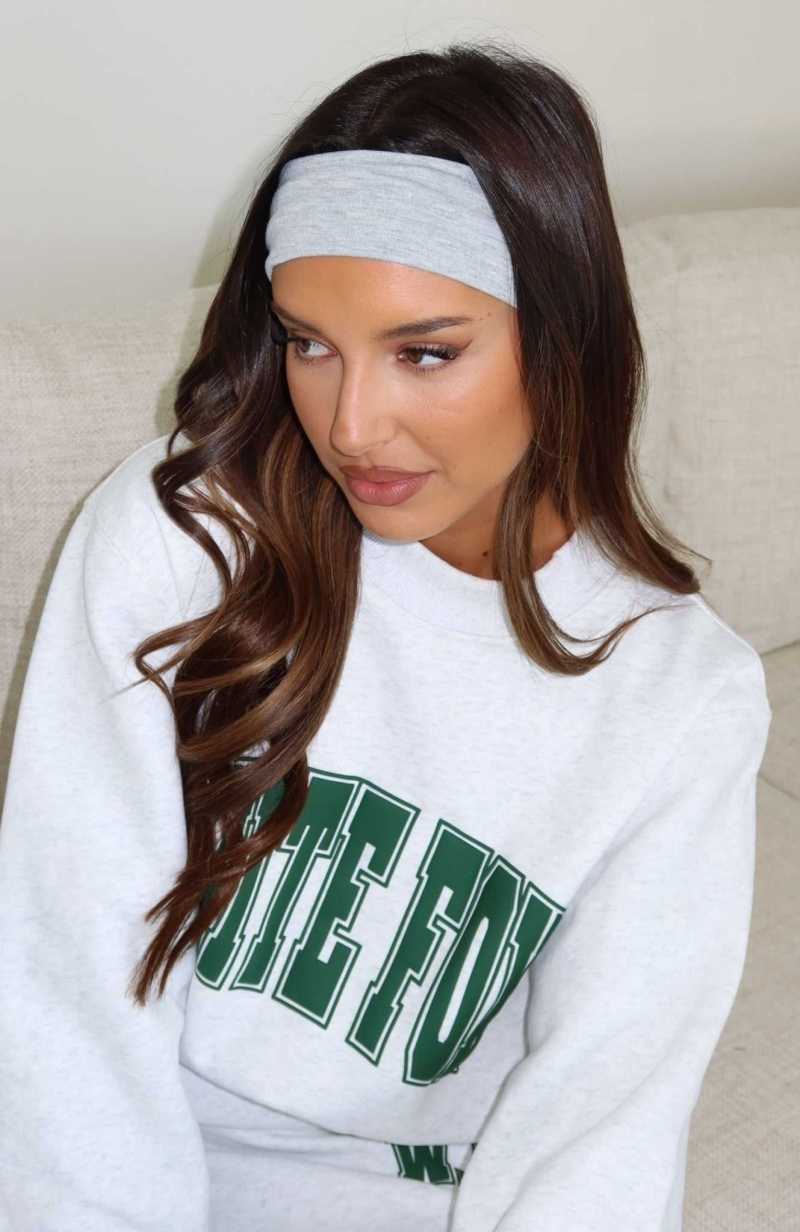 White Fox Tash Headband Grey Marle | XWVUZB-162
