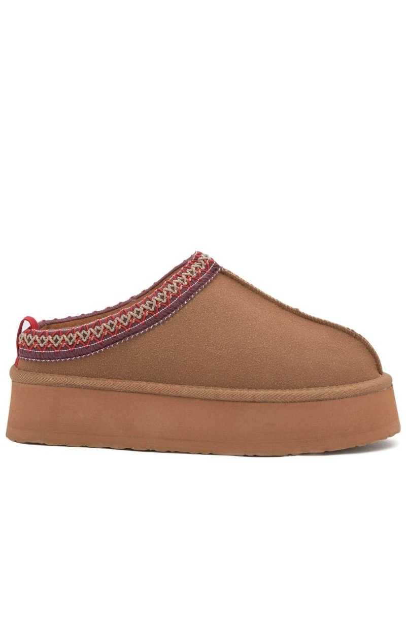 White Fox Tazmin Platform Snug Boots Chestnut | GJIZXH-605