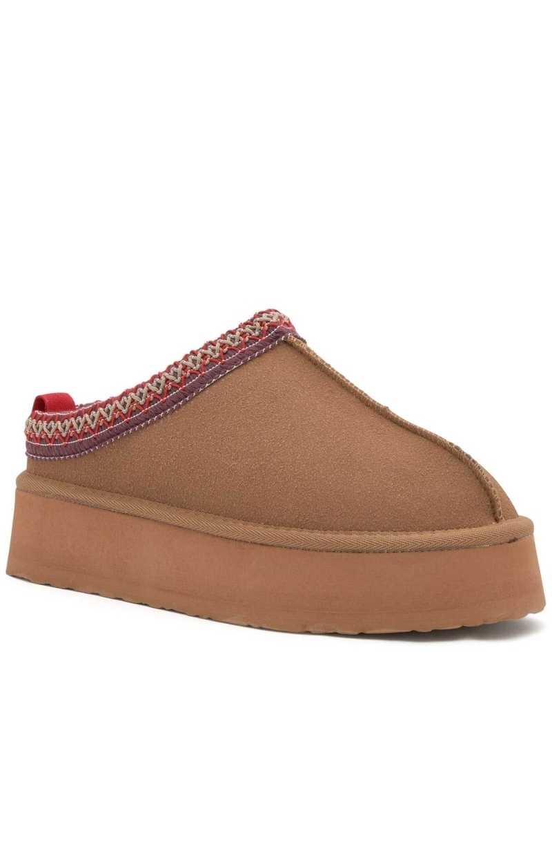 White Fox Tazmin Platform Snug Boots Chestnut | GJIZXH-605