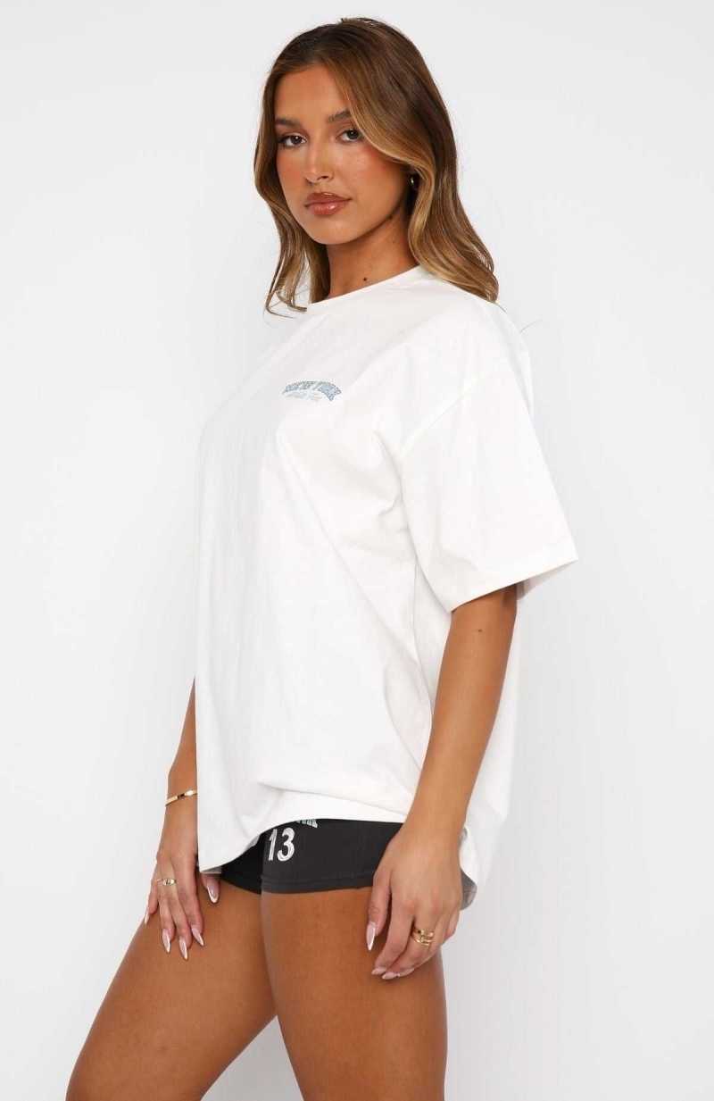 White Fox Team New York Oversized Tee White | EMHCXO-549