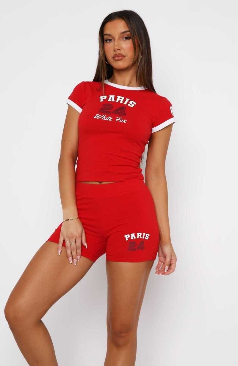 White Fox Team Paris Booty Short Red | OBCGMR-143