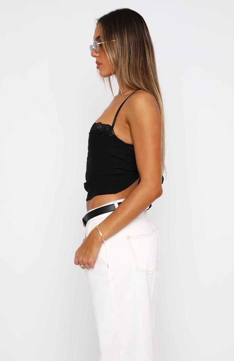 White Fox Tell Me All About It Top Black | JFPYTM-497