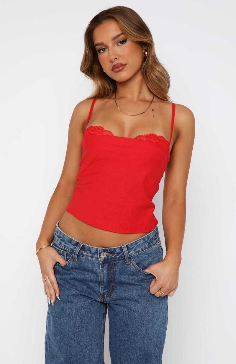 White Fox Tell Me All About It Top Red | IAWFRU-869
