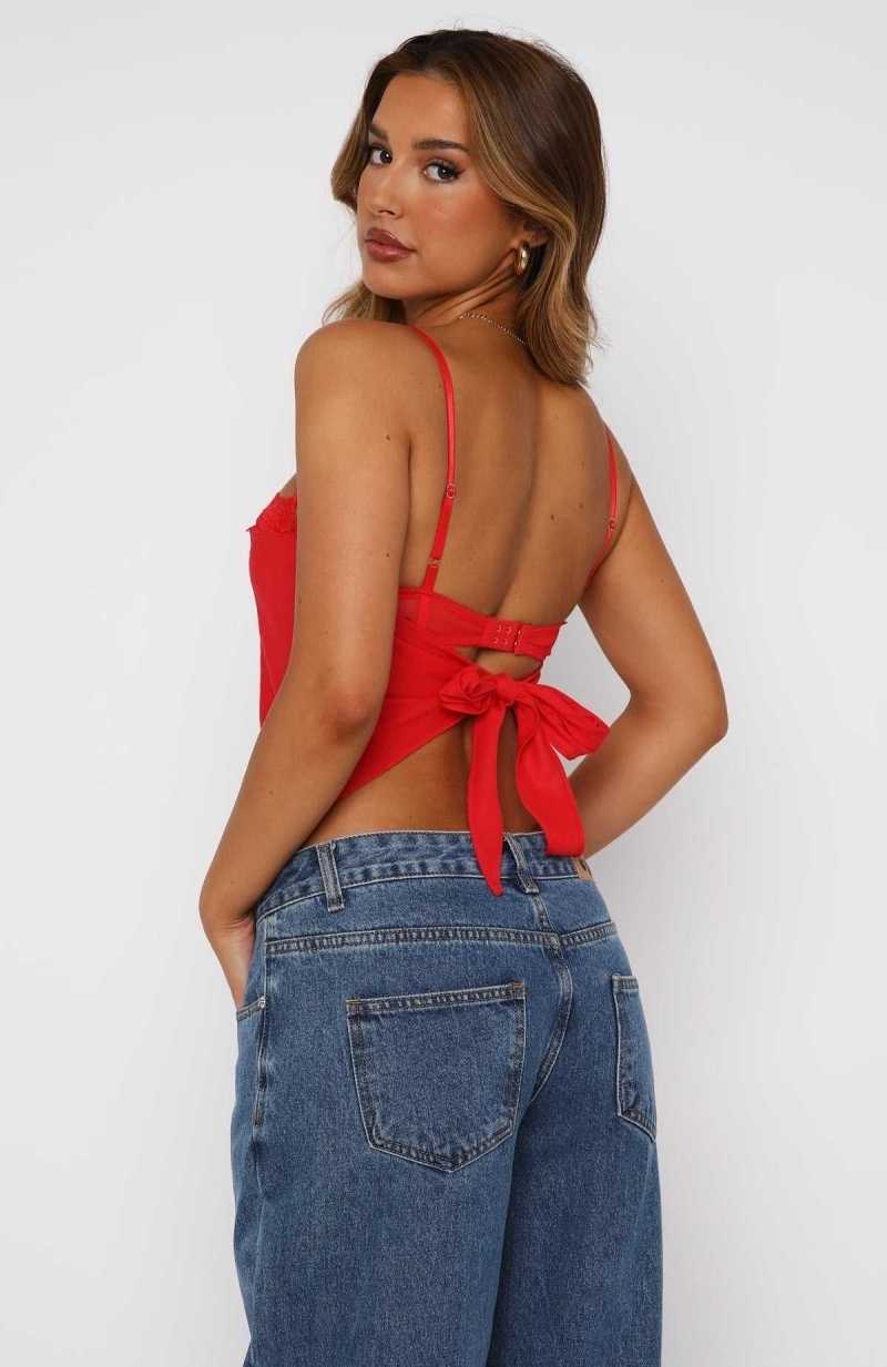 White Fox Tell Me All About It Top Red | IAWFRU-869