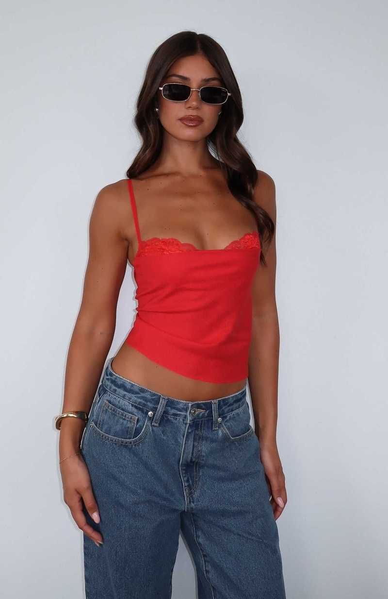 White Fox Tell Me All About It Top Red | IAWFRU-869