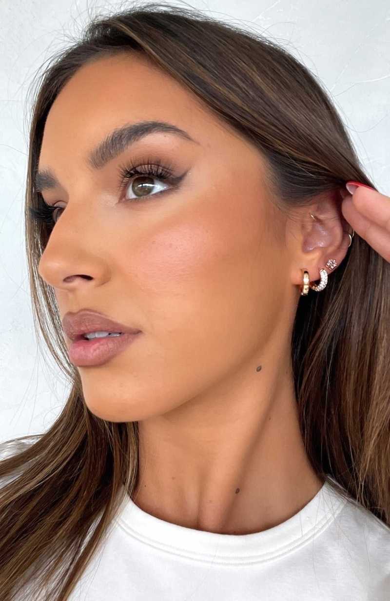 White Fox Thank You, Next Earring Set Gold | DMAIEF-582