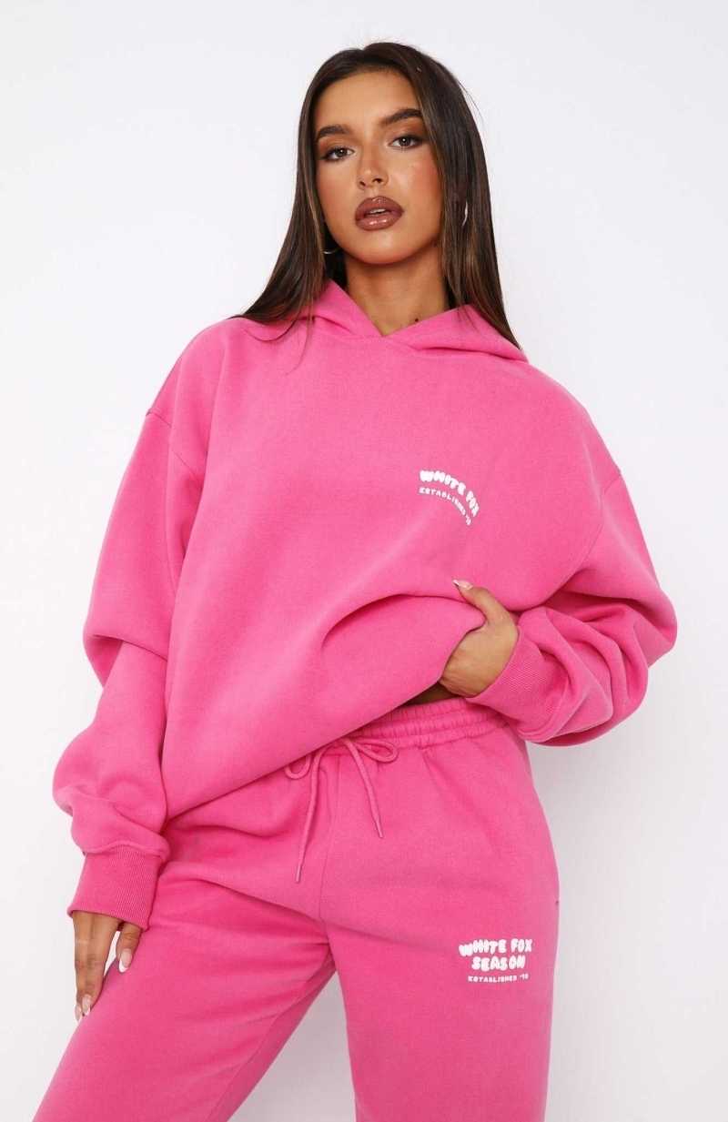 White Fox The Main Season Oversized Hoodie Hot Pink | XNHIPZ-178