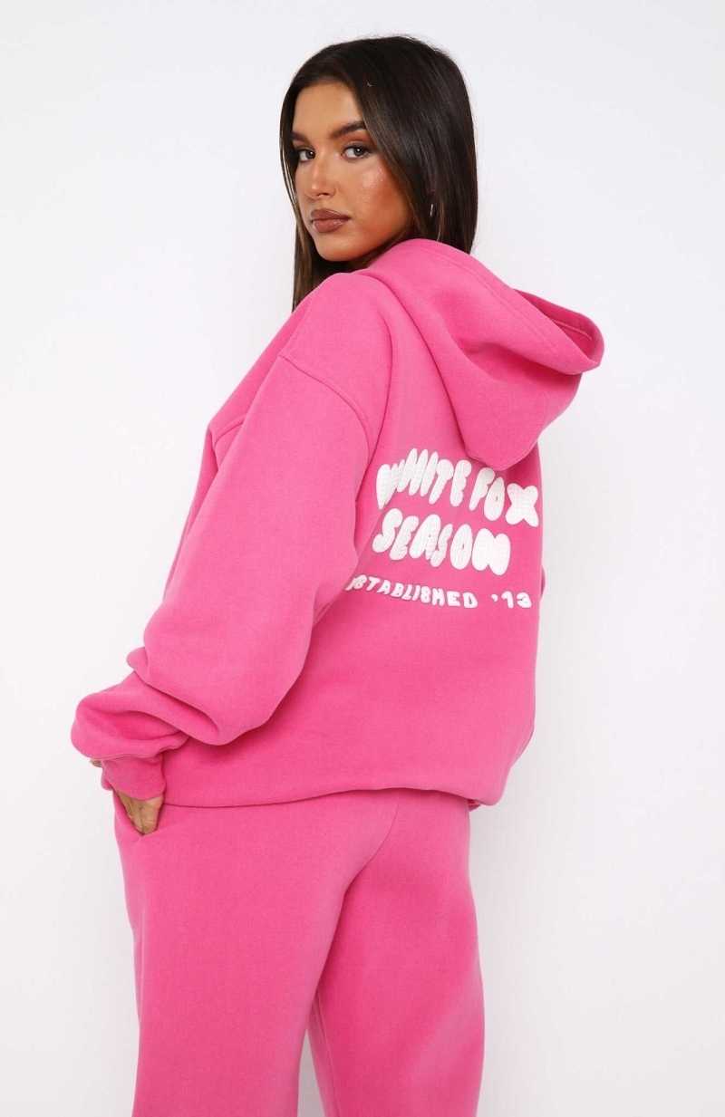 White Fox The Main Season Oversized Hoodie Hot Pink | XNHIPZ-178