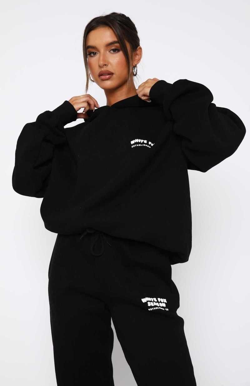 White Fox The Main Season Oversized Hoodie Black | CPHMOY-238