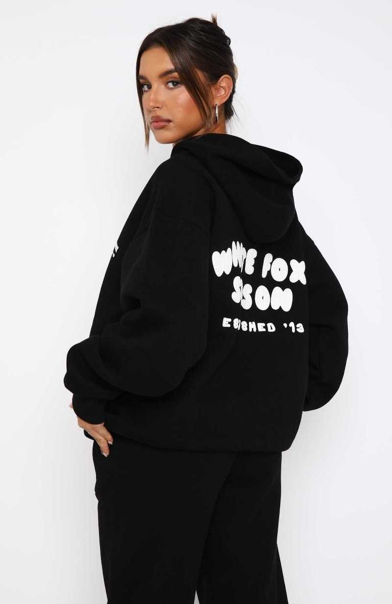 White Fox The Main Season Oversized Hoodie Black | CPHMOY-238
