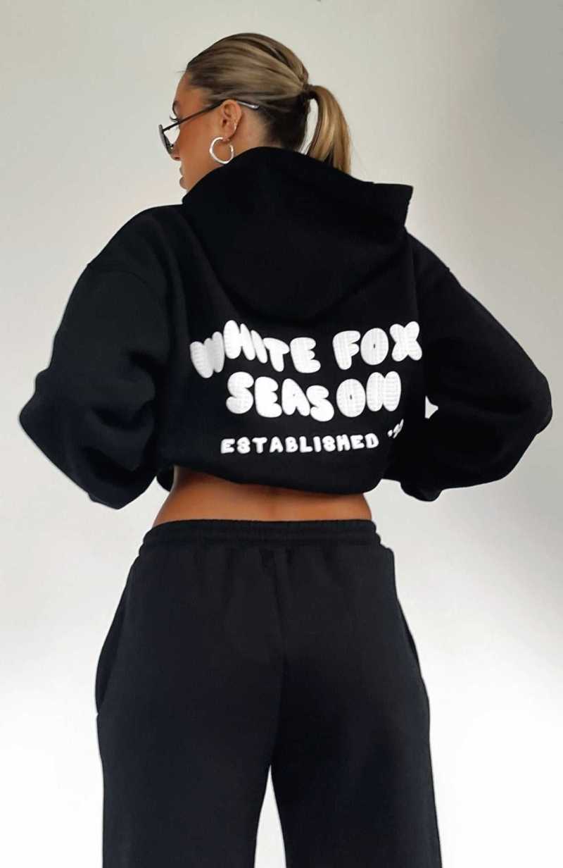 White Fox The Main Season Oversized Hoodie Black | CPHMOY-238