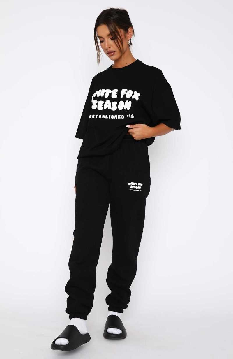 White Fox The Main Season Sweatpants Black | AQTPWI-863