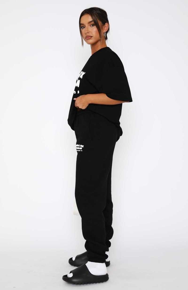 White Fox The Main Season Sweatpants Black | AQTPWI-863