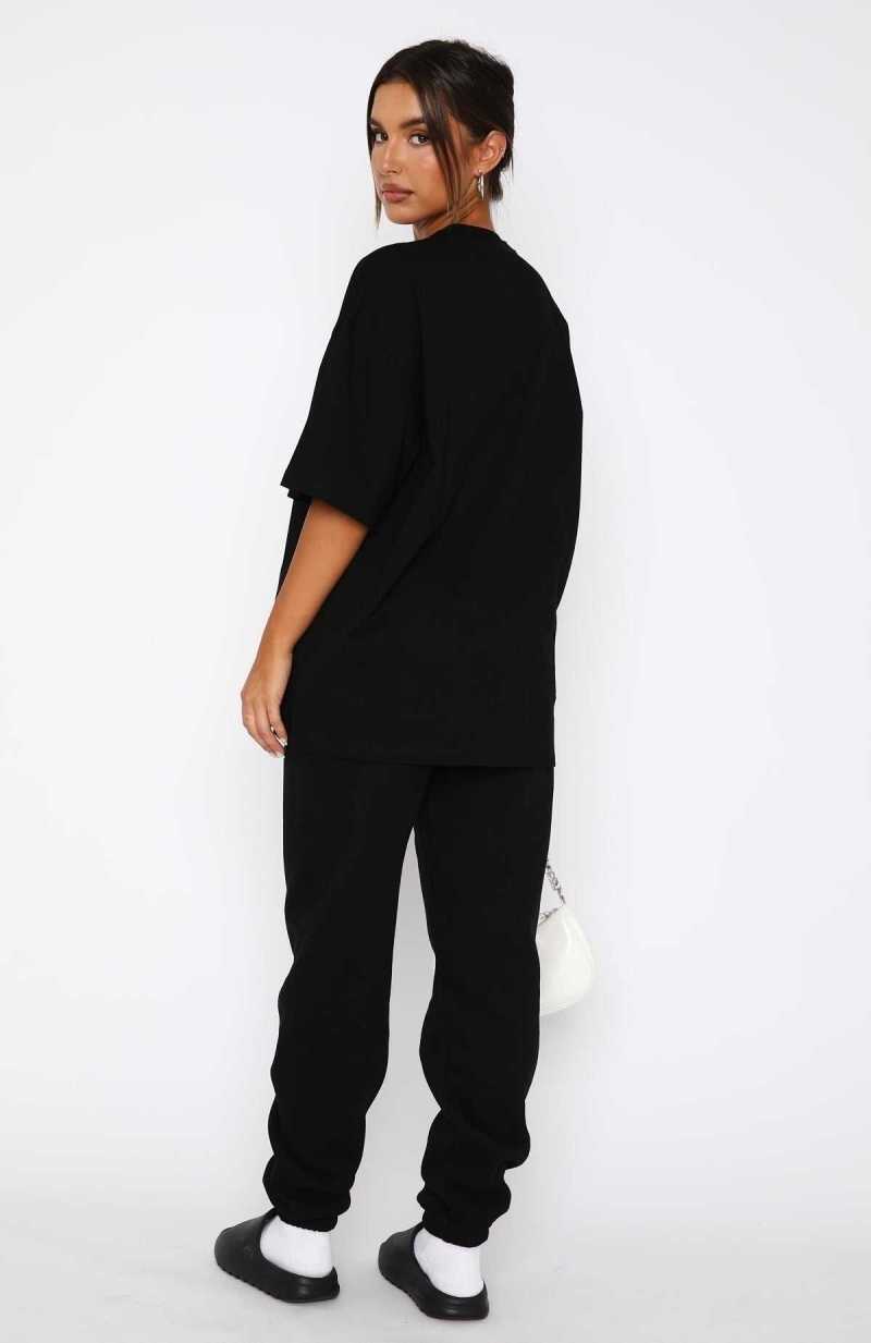 White Fox The Main Season Sweatpants Black | AQTPWI-863