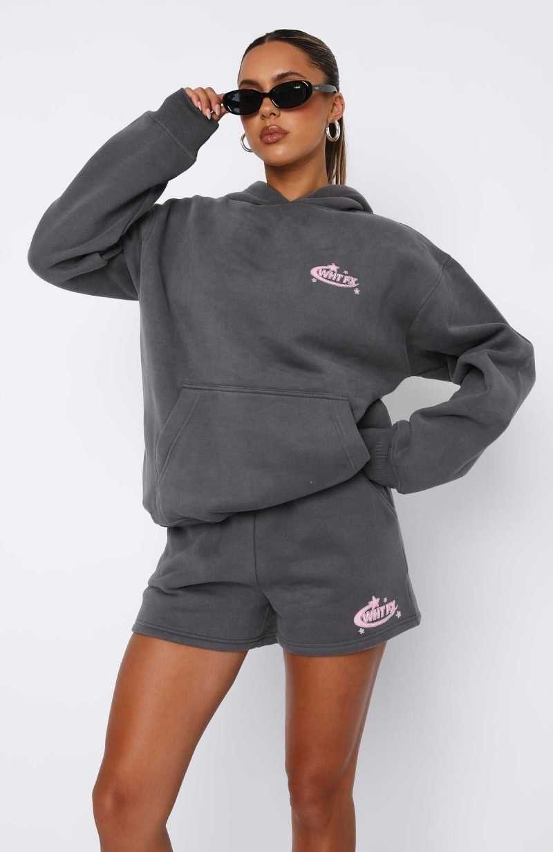 White Fox The Main Star Oversized Hoodie Volcanic | VJPGTC-152