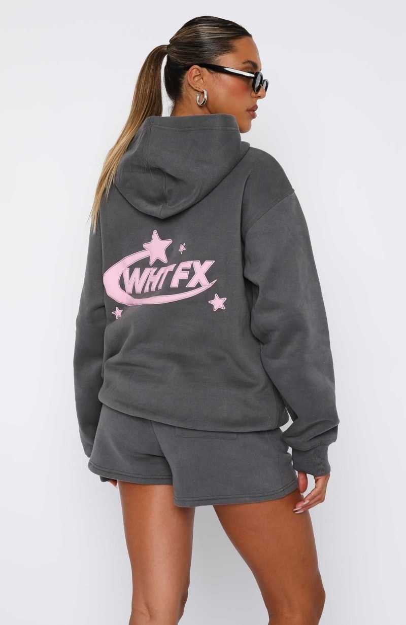 White Fox The Main Star Oversized Hoodie Volcanic | VJPGTC-152