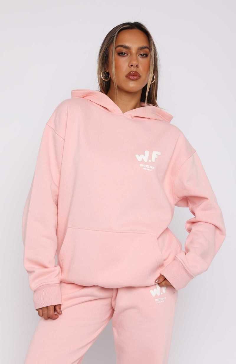 White Fox The New Standard Oversized Hoodie Pink | YOKPEI-054
